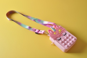 Porte-monnaie en Silicone pour enfants, <span class=keywords><strong>licorne</strong></span>, mignon, Animal, Mini femme, Push PopIt, jouet, 2023 - Product Image 6