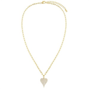 Fine 18k PVD Gold Plated Tarnish Free <b>Copper</b> Heart Charm Link <b>Chain</b> Necklace for Women - Product Image 3