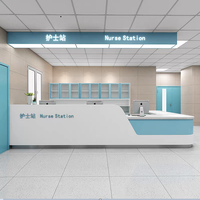 Poste d'infirmière modulaire personnalisé, plateau et tiroirs en quartz antibactérien, bureau de consultation d'information hospitalière pour maison de retraite