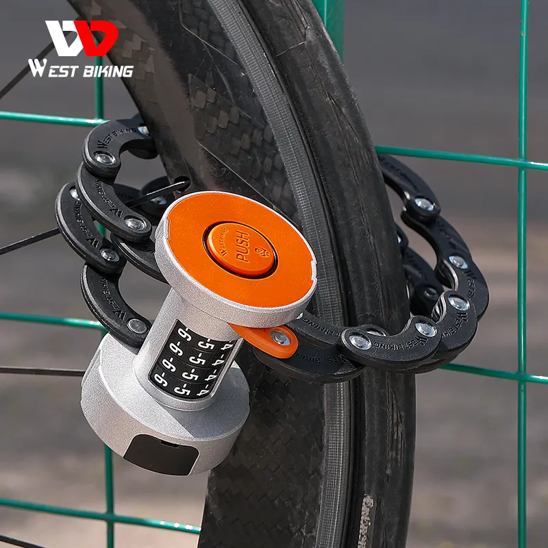 WEST BIKING nouveau 4 chiffres mot de passe accessoires de vélo pignon de moto vélo électrique serrure de roue avant charnières de verrouillage pliantes