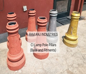 Poste de lámpara de hierro fundido decorativo para exteriores con base de Pilar ornamental para jardín de calle e iluminación de caminos resistente a la corrosión - Product Image 2