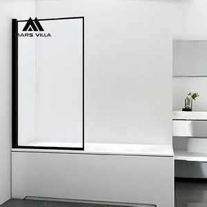 Mars Villa Screens Puerta de <span class=keywords><strong>Ducha</strong></span> Pivotante OEM Sencilla Ultra Sin Marco Fija de Alta Altura de 30 Pulgadas, Sin Marco Parcial, 36 60 60x76 72 - Product Image 4