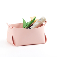 Plateau de rangement pliable en cuir PU avec logo personnalisé, plateau de rangement de bureau, plateau pour articles divers, porte-monnaie, panier à fleurs