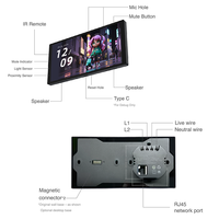 SIXWGH Panel de Control Inteligente Ultrafino de 7 Pulgadas con Pantalla OLED Deslizante, Asistente de Voz IA, Control por Aplicación, Pantalla HD 720P, Control Remoto IR