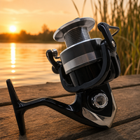 Moulinet de pêche spinning et baitcasting taille 2000, bobine en aluminium durable de haute qualité, 1 roulement à billes, pour eau douce, vente en gros économique