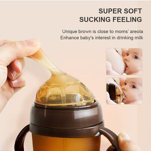 Bouteille d'alimentation pour bébé personnalisée en usine, sans BPA, en silicone, <span class=keywords><strong>anti</strong></span>-coliques, à large ouverture, pour le sevrage, <span class=keywords><strong>biberon</strong></span> pour bébé - Product Image 2