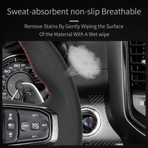 Accesorios para automóviles, los mejores productos de venta para el cuidado del automóvil, cubierta de cuero para <span class=keywords><strong>volante</strong></span> de costura a mano para camión <span class=keywords><strong>Dodge</strong></span> RAM - Product Image 3