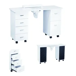 Mesa de manicure para unhas com suporte de mão, móveis para salão de beleza, mesa de manicure portátil, popular por atacado, branco