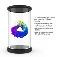 Cylindre holographique 3D de 75 pouces, écran publicitaire commercial 4K UHD prenant en charge les systèmes d'exploitation Android et Windows
