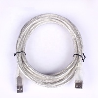 Câble d'extension transparent USB2.0 de 6 pieds AM AF 3m pour téléphone compatible avec la charge mobile