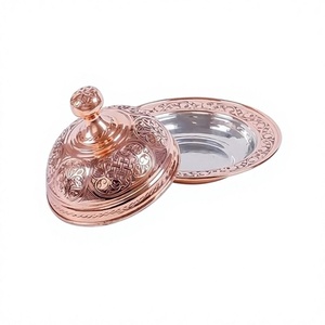 จานเนยทองแดงดีไซน์สวยงาม คุณภาพสูงสุด รูปทรงกลม สำหรับใช้ในบ้านและครัว - Product Image 1