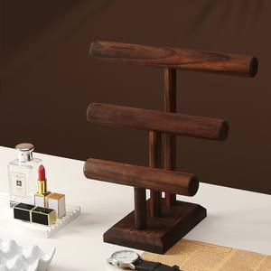 Porte-bijoux en bois massif à trois couches-Présentoir pour chaîne à main et bracelet-Collection de bijoux et support d'organisation - Product Image 3