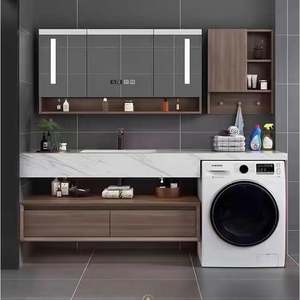 Wooden Wall Look Spc Bathroom <b>Vanities</b> with Cabinet Pvc Timber Cabinet Quartz Floating c Oak White <b>Vanity</b> Bathroom - Product Image 1