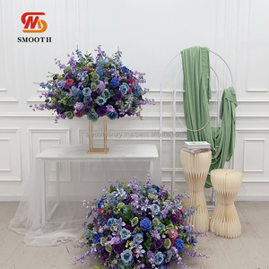 SMOOTH Dark Purple 80cm Bola de flores artificiales Eventos Mesa Centro pieza Rosa Seda Flor Arreglo Boda Prop Decorativo - Product Image 1