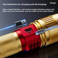 Lampe torche multifonctionnelle zoomable, lumière puissante pour l'extérieur, camping, longue autonomie, laser blanc haute puissance, longue portée