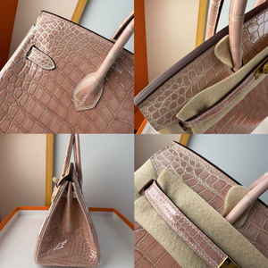 Sacs à main de luxe pour femmes, vente en gros OEM ODM, en cuir de bœuf véritable, peau de serpent, peau de lézard, pliables, durables, avec fermeture éclair, motif géométrique - Product Image 4