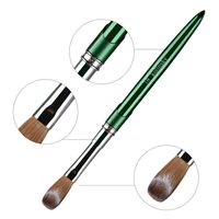Pinceau à ongles 100% Kolinsky avec logo personnalisé, manche en métal, pour dessin, lignes, rayures, peinture, gel UV