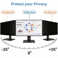 Filter Layar Privasi 180 Derajat 2 Arah 27 Inci 16:9 Anti Silau Pemblokir Cahaya Biru Pelindung Monitor Desktop Anti Mata-mata