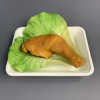 Assiettes jetables personnalisables en bagasse naturelle de canne à sucre avec plateau 8*6 pouces