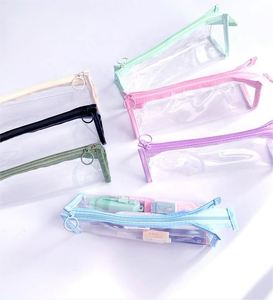 Trousse à crayons transparente haute capacité étui de papeterie Simple étanche et étanche à l'humidité avec fermeture éclair pour le bureau de l'école - Product Image 5