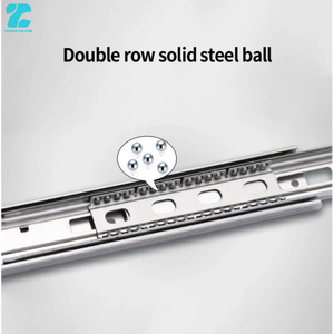 Correderas telescópicas de cajón con rodamientos de bolas de apertura táctil a precio económico, herrajes de cajón deslizante con cierre suave para muebles de cocina - Product Image 2