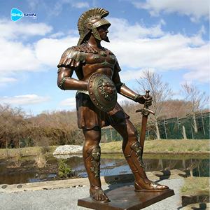 Grande statue de <span class=keywords><strong>chevalier</strong></span> médiéval en bronze sur cheval, sculpture en métal coulée à la main, pour la décoration de jardin, de parc ou d'extérieur - Product Image 5