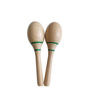 Maracas de madera de haya al por mayor, instrumento de percusión Orff, sonajero para niños, para actuaciones - Product Image 2