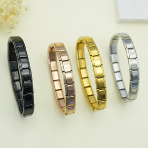 Bracciale Modulare Unisex con Catena Elastica Quadrata in Acciaio Placcato Oro, Gioiello Fai-da-Te, Regalo, Produzione Diretta, Pronta Consegna - Product Image 3