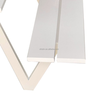 Table de pique-nique moderne en bois plastique recyclé écologique, résistante aux intempéries, pour usage commercial extérieur en jardin ou salle à manger d'hôpital