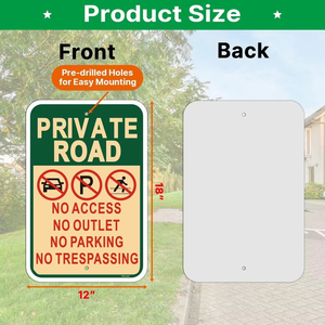 Segnale di Accesso Limitato per Strade Private, Avviso di Divieto di Parcheggio e di Intrusione per Ingresso Carrabile - Product Image 2