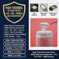 Graisse silicone à haute conductivité thermique blanche pour CPU, LED, IGBT, onduleur, non-durcissante, personnalisée W/mK, OEM, faible MOQ, RoHS, REACH