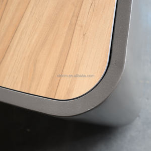 Alışveriş merkezi ve otel kullanımı için Modern çevre dostu paslanmaz çelik ve WPC ahşap açık yuvarlak banklar bahçe veranda eğlence oturma - Product Image 4