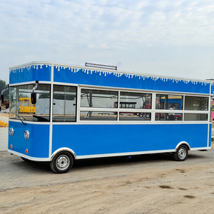 Remolque de Comida Metálico Azul Personalizado, Carrito de Catering Móvil con 4 Ruedas y Caja Cuadrada, con Toldo - Product Image 2