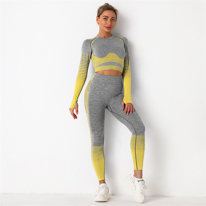 8 colors Fashion Modern Breathable Workout Clothing Women Active Wear Yoga Set hygroscopic and sweat releasing