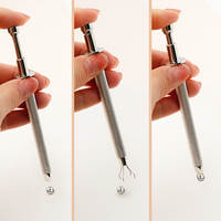 Outil de ramassage de boules de piercing avec support à 4 broches Pince à épiler diamantée pour petites pièces de ramassage IC Chips Gems Prong