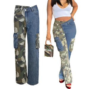 Abbigliamento da donna in stile Camouflage e Patchwork Jeans Slim Fit Multi-Pocket pantaloni Cargo donna Jeans di alta qualità Mujer - Product Image 1