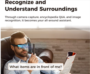 Nouvelles lunettes intelligentes transfrontalières 800w pixel avec étui de recharge inversée, transmission Wi-Fi, reconnaissance d'image et traduction IA pour tous - Product Image 5