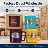 Tazas de Cerámica Personalizadas con Lugares Emblemáticos de Estados Unidos, Tazas de Café de Porcelana con Logotipo de Cobre