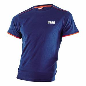 Camisa Deportiva Usag 3718 B para Hombre, Corte Bootcut, Talla XXL, Azul con Ribete Naranja - Product Image 1