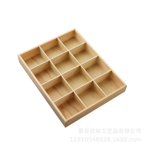 Caja de almacenamiento de madera de pino, organizador de escritorio con múltiples compartimentos de 34x27x4,5 Cm para almacenamiento de joyas y aceites esenciales, forma rectangular - Product Image 5