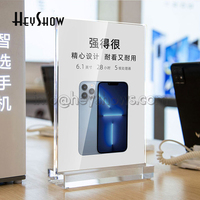 HeyShow Support de Prix Acrylique Épais A4/A5 pour Bureau, Cadre de Présentation Transparent pour Étiquettes et Cartes