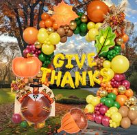 Kit d'arche de guirlande de ballons en latex pour l'automne et Thanksgiving, version brillante, orange, café, brun, bordeaux, or, pour anniversaire, fête prénatale