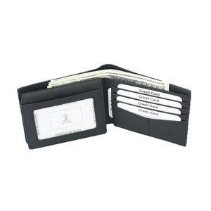 Portefeuille en cuir véritable pour hommes, porte-cartes de crédit, avec protection RFID, en fibre de carbone, tendance, vente en gros - Product Image 2