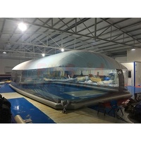 Tentes de couverture de piscine transparentes, taille personnalisée en usine, PVC vinyle, dôme gonflable, couverture de piscine amovible à ressort