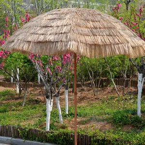 Гавайский морской модный зонт от солнца, 16 м, 18 м, натуральный цвет, уличные соломенные пляжные зонтики с наклоном/