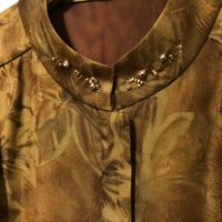 Manteau en soie Xiangyunsha 100% mûrier, doux, léger, ample, à col montant et manches longues, teint végétal, personnalisé pour femme