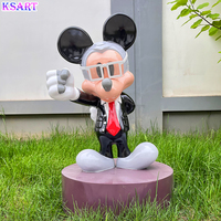 Minnie Résine prend le ballon Mickey Mou art dessin animé créatif Speelgoed animé Hêtre