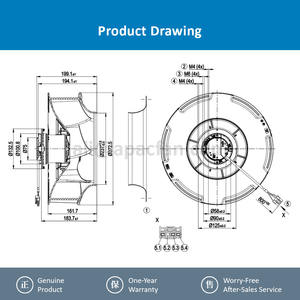 อินเวอร์เตอร์บอลอินเวอร์เตอร์ ABB EC พัดลมระบายความร้อนแบบแรงเหวี่ยงรับประกัน1ปีสำหรับ R3G355-RB03-10 230VAC 355มม. 205W 2.0A 1350rpm - Product Image 4