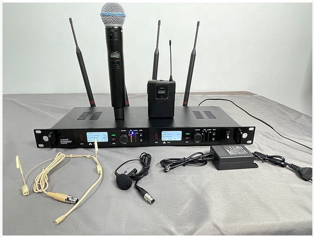 Professional ULXD24D  Microphone Wireless Dual-Channel Wireless System with Beta58A Headset Mic for Conference Stage Big Show