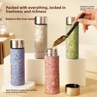 Bouteille isotherme en titane pur DILLER, compacte, portable, mini-gobelet, style professionnel pour filles, emballage en boîte couleur